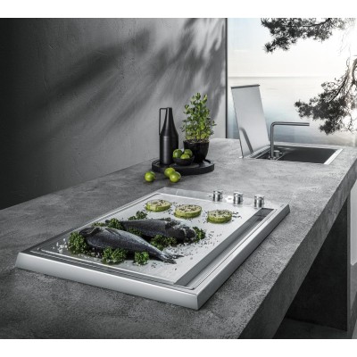 Barazza 1pti8tk 80 cm Edelstahl-Einbau-Teppanyaki-Grill für den Außenbereich