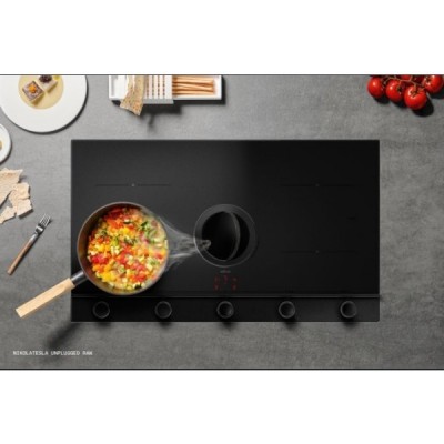 Elica Nikolatesla Unplugged Raw BR/A/90 Induction Hob with Integrated Hood 90cm