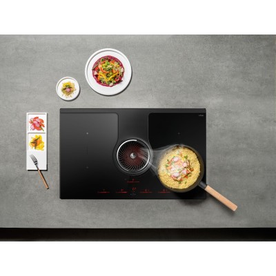 Plaque de cuisson à induction avec hotte intégrée Elica Nikolatesla One HP Evo Bl/A/83 83 cm