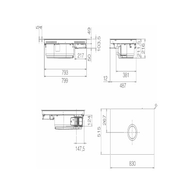 Elica NikolaTesla Switch evo bl/a/83 induction hob with integrated hood 83 cm