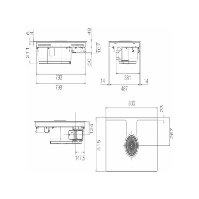 Elica NikolaTesla One evo bl/a/83 induction hob with integrated hood 83 cm