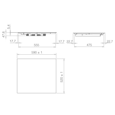 Elica Ratio Connex 603 Plus 60cm induction hob with black glass
