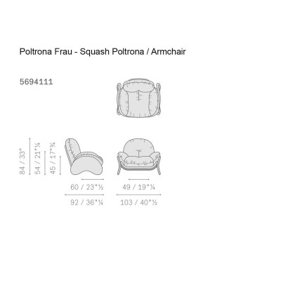 Poltrona Frau Squash Blue Fotel
