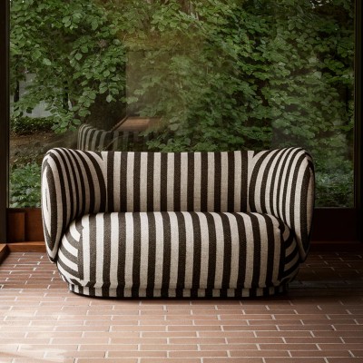 Sofá de 2 plazas Rico Louisiana de Ferm Living, 150 cm, color arena y negro