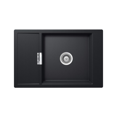 Zlew jednokomorowy Schock Mono D100XS z odwracalnym ociekaczem 80 cm, czarny