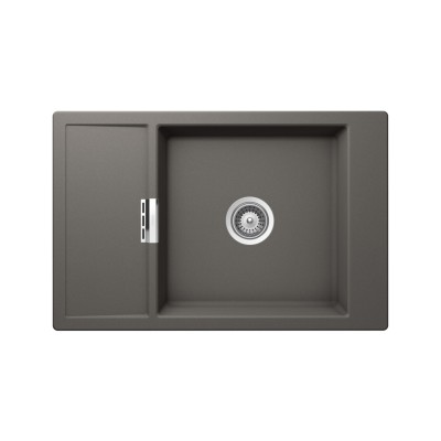 Schock mono d100xs Einzelbeckenspüle mit reversibler Abtropffläche 80 cm Silverstone