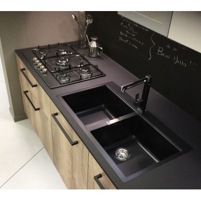 Schock Horizont N200 Doppelspüle 86 cm, Schwarz