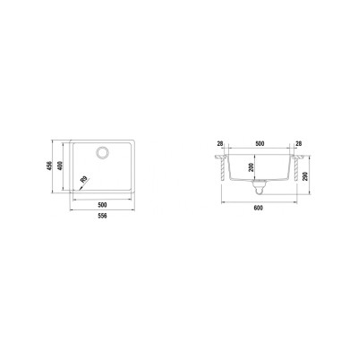 Schock Galaxy N100L Einzelspüle 56 cm Silverstone