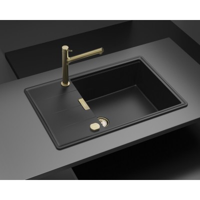 Schock tia d100ls Spüle mit umkehrbarer Abtropffläche 78 cm schwarz