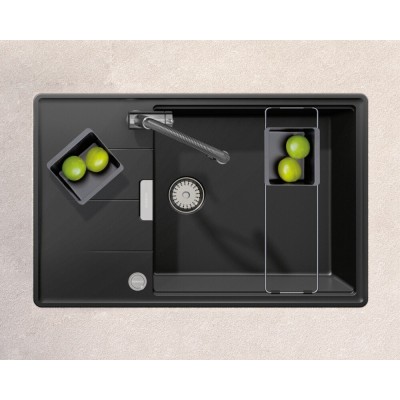 Schock tia d100ls Spüle mit umkehrbarer Abtropffläche 78 cm schwarz