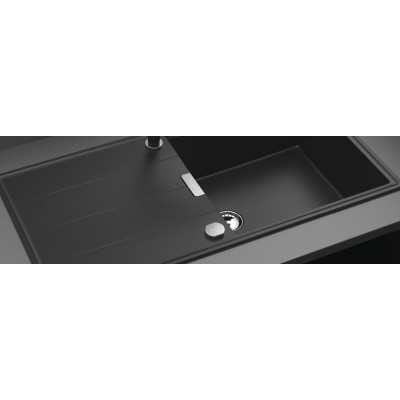 Schock tia d100l Spüle mit reversibler Abtropffläche 100 cm schwarz