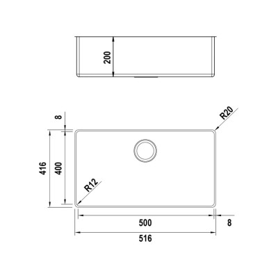 Schock new technick n100xls Einzelbeckenspüle 72 cm Edelstahl