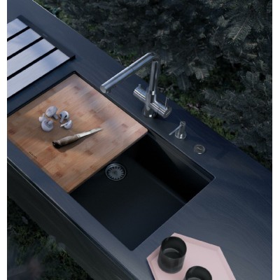 Schock Vitus three-way mixer tap with filtered water, filters and stainless steel shower head