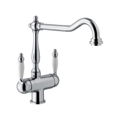 Bateria mieszaczowa Schock Aquapura Style Classic z trzema wyjściami i chromowanymi filtrami do wody