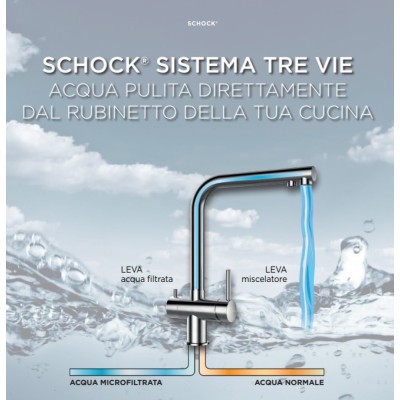 Bateria mieszaczowa Schock Aquapura Style Classic z trzema wyjściami i brązowymi filtrami do wody