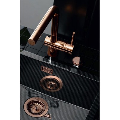 Schock Laios Küchenmischbatterie mit roségoldenem Duschkopf