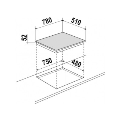 Plaque de cuisson à induction Schock pc78 stib84whe bridge 80 cm blanc