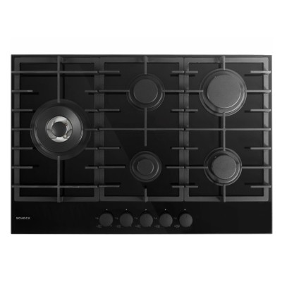Placa de gas Schock SVC85THBK Crystal PC75, 75 cm, vidrio negro