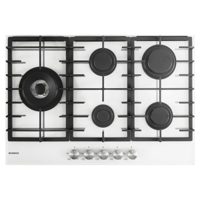 Płyta gazowa Schock SVC85THWH Crystal PC75, 75 cm, białe szkło