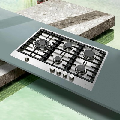 Schock stf855hix flat pc75 avg 75 cm Edelstahl-Gaskochfeld