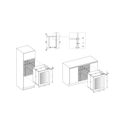 Schock sci72bk wbudowana piwniczka na wino 59 cm h 71 czarne szkło