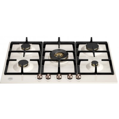Bertazzoni p755cherac placa de gas Heritage 75cm marfil / cobre