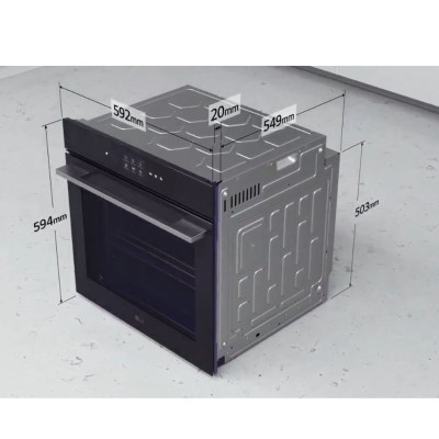 Horno de vapor empotrable LG wsed7667m InstaView de 60 cm, color negro mate