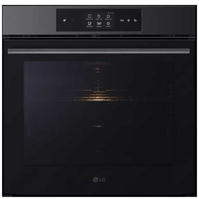 Four pyrolytique encastrable LG wsed7665b Instaview 60 cm avec vapeur assistée, inox, noir