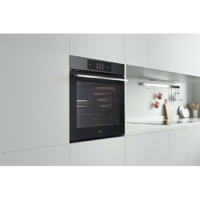 Four pyrolytique encastrable LG wsed7665b Instaview 60 cm avec vapeur assistée, inox, noir