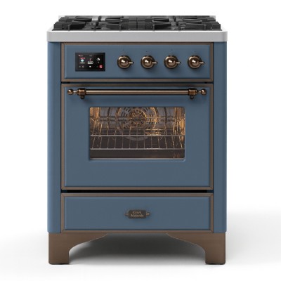 Ilve m07dne3/bg Majestic 70cm blau-grau Gas-Arbeitsplatte Küche