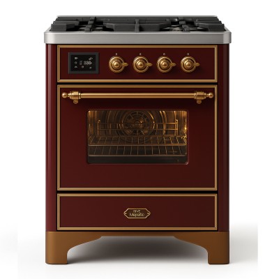Ilve m07dne3/bu Majestic 70 cm Gas-Arbeitsplatte Küche, Burgunderrot
