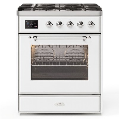 Ilve m30n Majestic 76 cm weiße Gas-Arbeitsplatte Küche