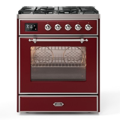 Ilve m30dne3/bu cucina da appoggio gas Majestic 76 cm rosso borgogna