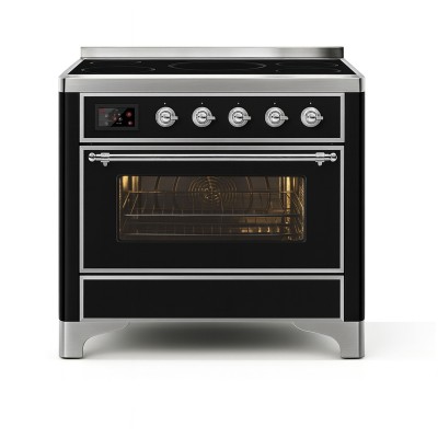 Ilve mi096ne3/bk Majestic 90cm Arbeitsplatten-Induktionskochfeld, glänzend schwarz