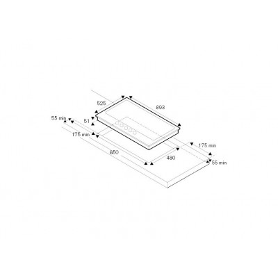 Bertazzoni p905lmodgne table de cuisson à gaz moderne 90 cm vitrocéramique noire