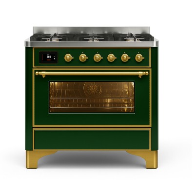 Ilve m096dne3/eg 90 cm Majestic smaragdgrüner Gasherd für die Arbeitsplatte