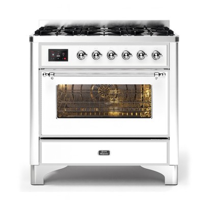 Ilve m096dne3/wh 90cm Majestic biała kuchenka gazowa