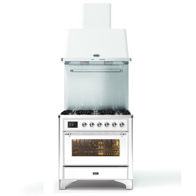 Ilve m096dne3/wh gas cooker + 90 cm Majestic white hood