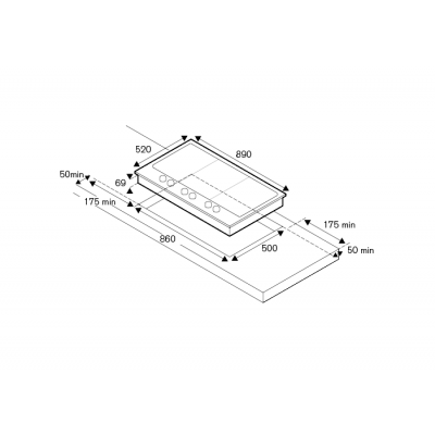 Table de cuisson à gaz segmentée Bertazzoni pm36500x 90 cm en acier inoxydable