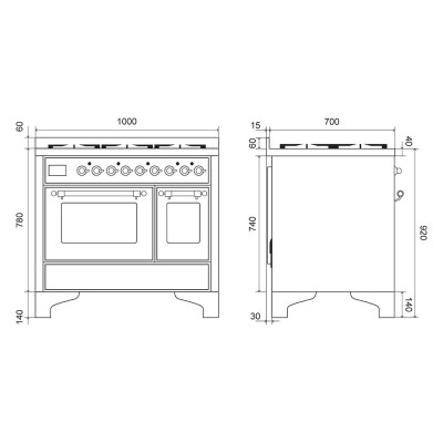 Ilve mdi106ne3/mg countertop induction cooker 100 cm Majestic graphite matt