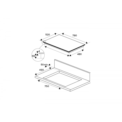 Bertazzoni p755cherne heritage piano cottura gas 75 cm nero opaco