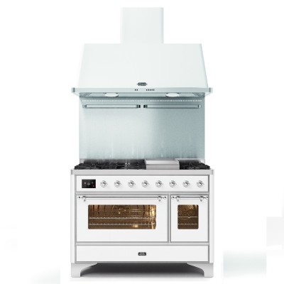 Kuchenka gazowa Ilve m12n-wh + okap biały 120 cm