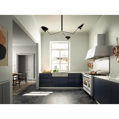 Ilve m12n-eg Gasherd + 120 cm smaragdgrüne Arbeitsplattenhaube