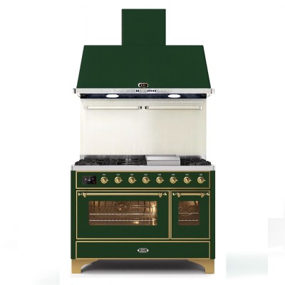 Ilve m12n-eg Gasherd + 120 cm smaragdgrüne Arbeitsplattenhaube