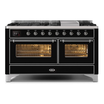 Ilve m15n-bk kuchenka gazowa + frytownica 150 cm połysk czarny