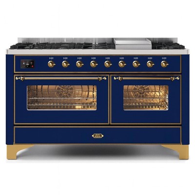Kuchenka gazowa Ilve m15n-mb + frytownica 150 cm, niebieska