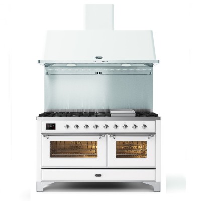 Kuchenka gazowa Ilve m15n-wh + okap biały 150 cm