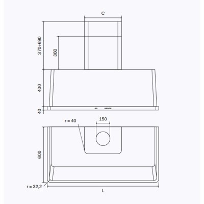 Ilve m15n-eg Gasherd + 150 cm smaragdgrüne Arbeitsplattenhaube