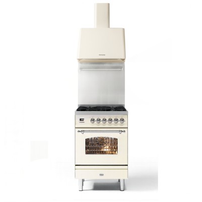 Ilve p06n-aw kuchenka gazowa blatowa + okap 60cm antyczna biel