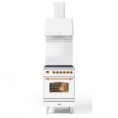 Ilve pi064ne3-wh kuchenka indukcyjna + okap biały 60 cm